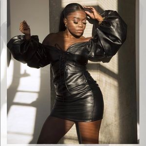 COPY - Black Vegan Leather Dress